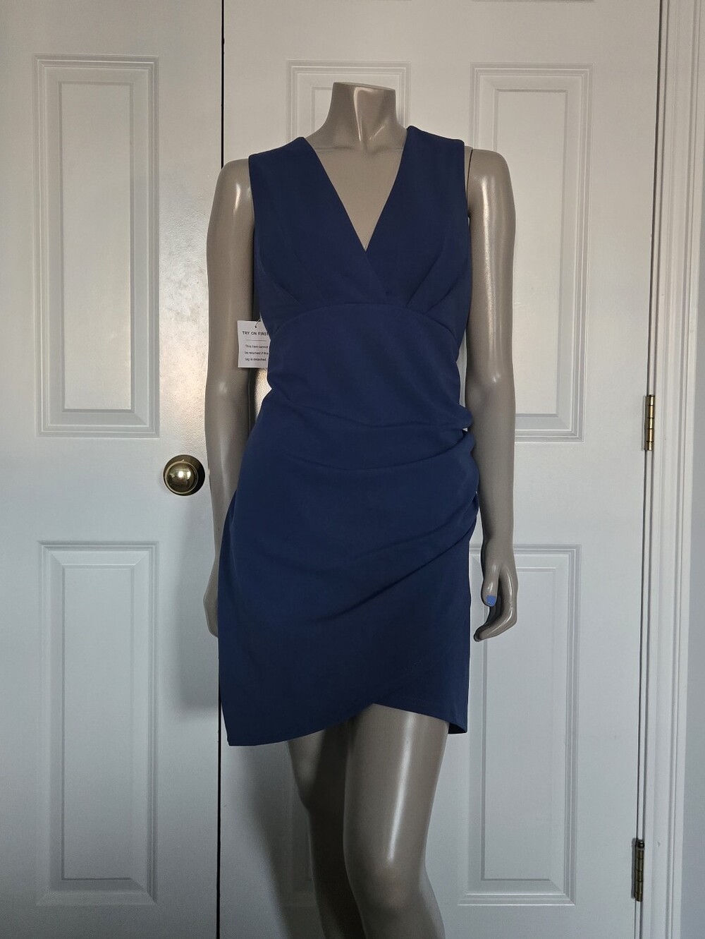 NWT Sleeveless V-Neck Midi Dress in Blue